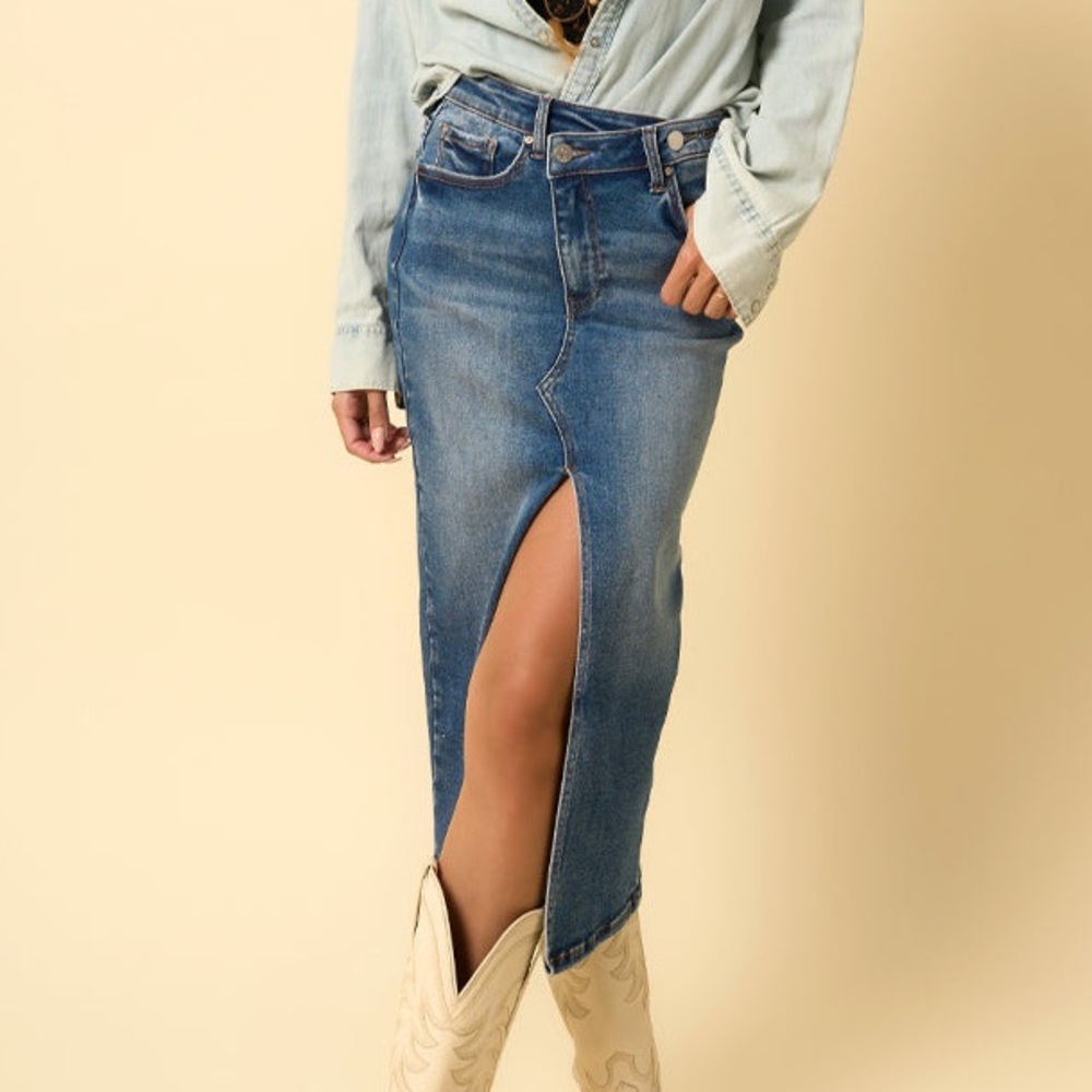 Insane Gene Crossover Midi Jean Skirt
